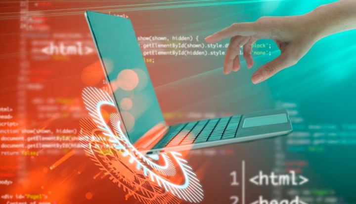 Developer working on a laptop